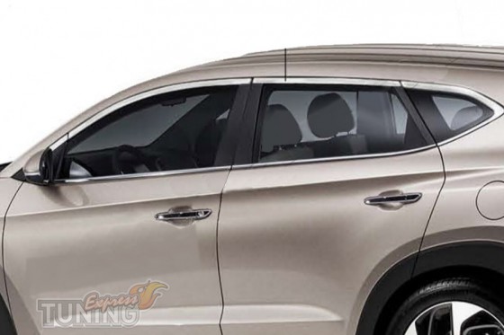 Хромированные верхние молдинги стекол Hyundai Tucson 3 TL