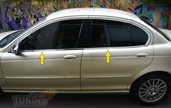 Хромированные молдинги стекол Jaguar X-Type