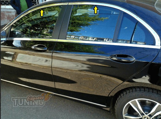 Хром окантовка стекол Mercedes C-class W205 верхняя