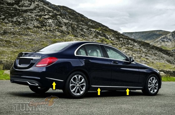 Хромированные молдинги дверей Mercedes C-class W205