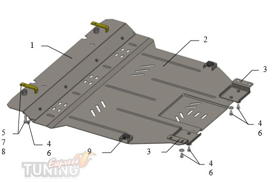 Защита картера Chery M11 (защита двигателя Чери M11)