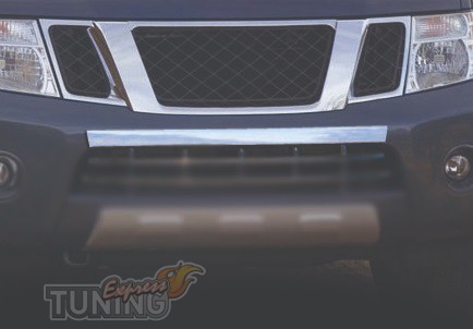 Хром накладка на передний бампер Nissan Navara 2 D40