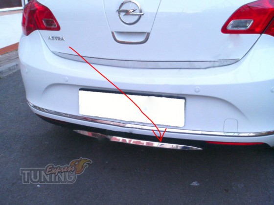 Хромированная кромка бампера Opel Astra J
