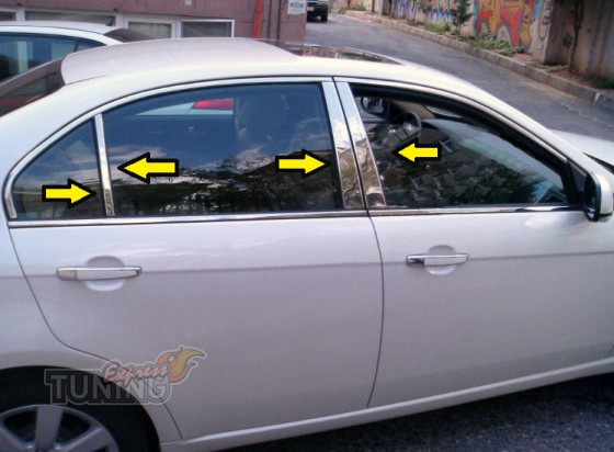 Хром молдинги дверных стоек Opel Insignia 1