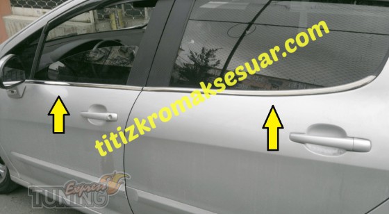 Хромированные молдинги стекол Peugeot 308 1