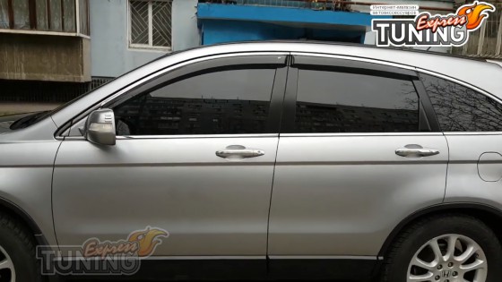 Ветровики с хромом Хонда Црв 3 поколения комплект Cobra Tuning ...