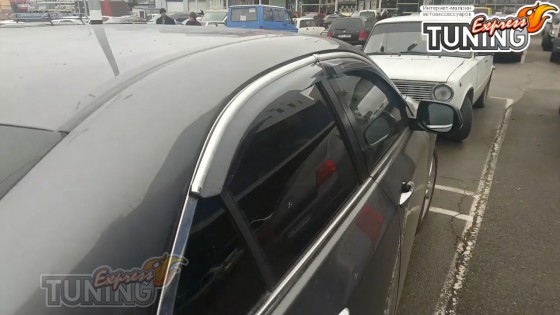 Ветровики с хром молдингом Honda Accord 8 
