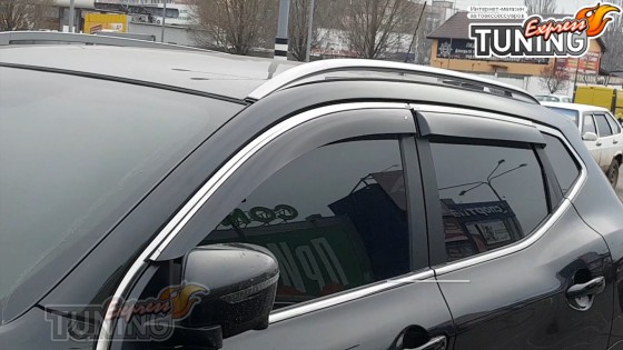 Ветровики с хромом Nissan Qashqai 2