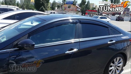 Дефлекторы окон для Hyundai Sonata 6 YF полный комплект 4шт