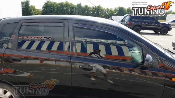 Вставные дефлекторы Chevrolet Aveo 5D полный комплект 4шт