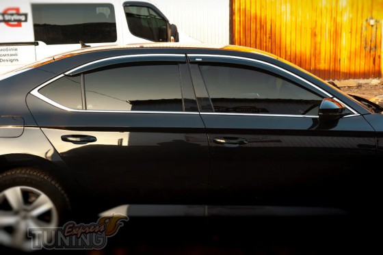 Ветровики  с хромом Skoda Superb 3 поколения