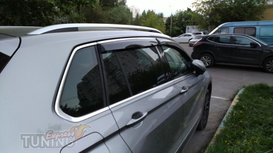 Ветровики с хром молдингом Vw Tiguan 2 