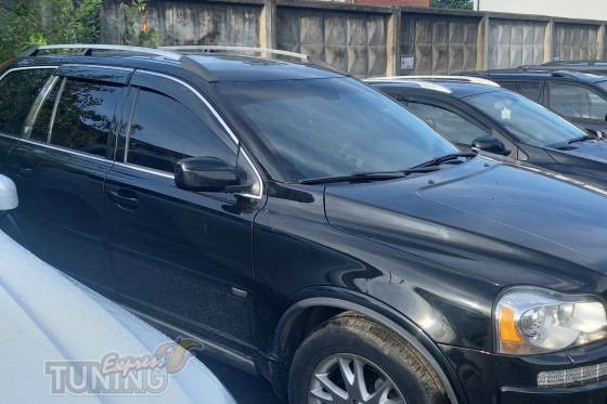 Ветровики на окна Volvo Xc90 1 с хором молдингами