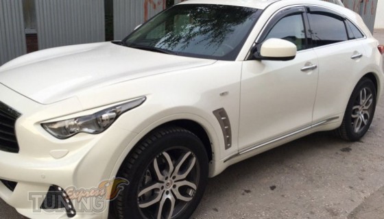 Ветровики с хром молдингом Infiniti QX70 оригинал