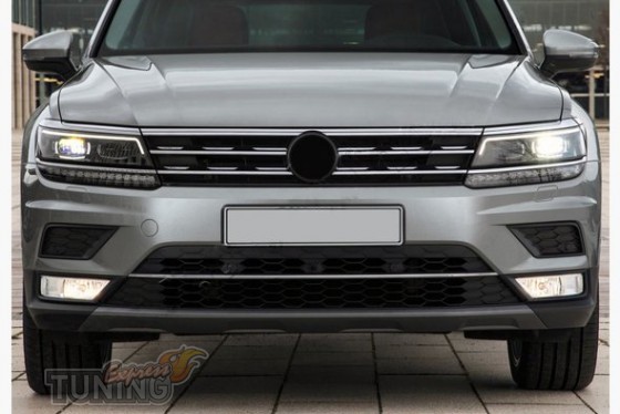 Omsa Line Хром накладка на передний бампер Volkswagen Tiguan 2  - Картинка 1