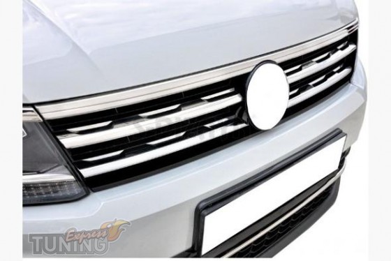 Omsa Line Хром накладки на кант грати та фари Volkswagen Tiguan 2 (2015-) - Заображення 2