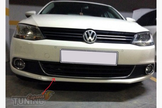 Omsa Line Хром накладка на передний бампер Volkswagen Jetta 6  - Картинка 1