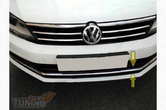Omsa Line Хром накладка на решітку бампера Volkswagen Jetta 6 (2014-) - Заображення 1