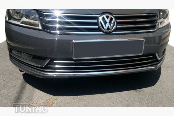 Omsa Line Хром накладки на решітку бампера Volkswagen Passat B7 (2010-2014) - Заображення 1