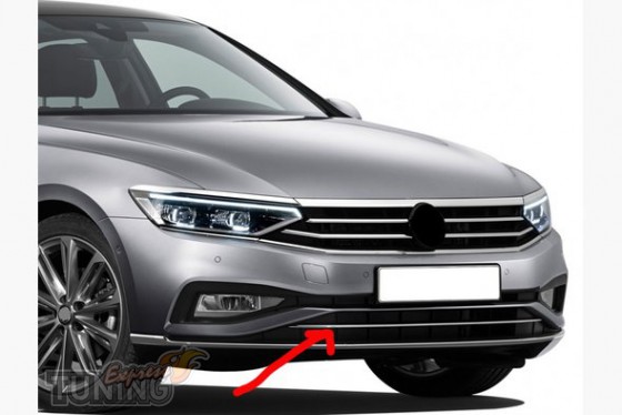 Omsa Line Хром верхняя накладка в бампер Volkswagen Passat B8 2019+ - Картинка 1