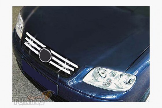 Omsa Line Хром накладки на решетку радиатора Volkswagen Polo 4 дорестайл 01-05 - Картинка 1