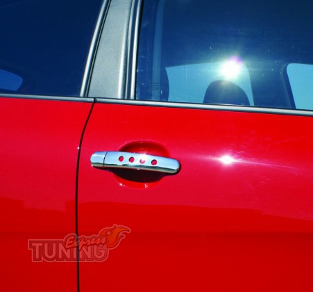 Omsa Line Хром накладки на ручки для дверей Skoda Fabia 2 с отверстиями - Картинка 1