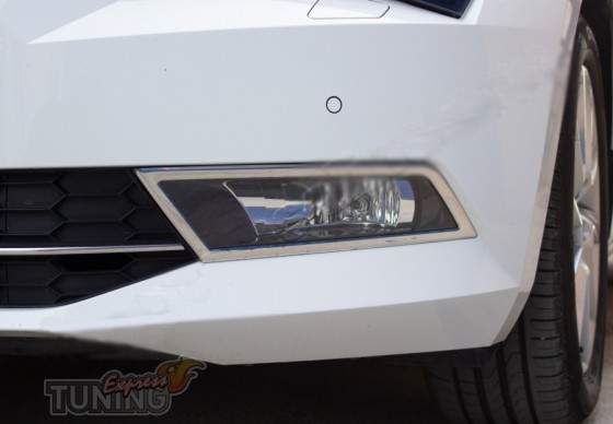 Omsa Line Хром окантовка противотуманных фар Skoda Superb 3 - Картинка 1