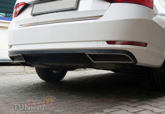Omsa Line Хромовані накладки заднього бампера Skoda Superb 3 - Заображення 1