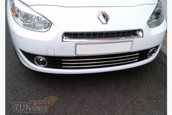 Omsa Line Хром накладки на ґрати бампера Renault Fluence 2009-2013рр. - Заображення 1