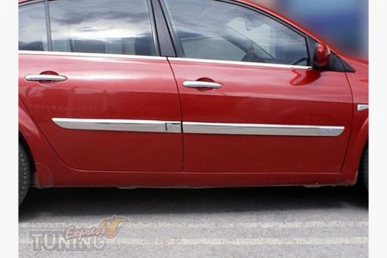 Omsa Line Хром молдинги на двері Renault Megane 2 2004-2006 широкі - Заображення 1