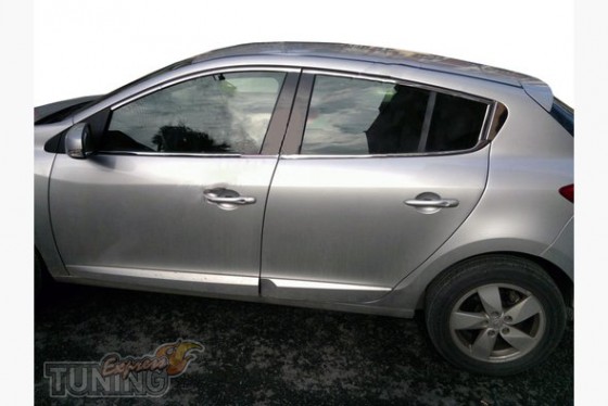 Omsa Line Хром верхняя окантовка стекол Renault Megane 3 HB - Заображення 1