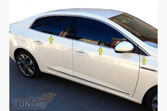 Omsa Line Хром нижние молдинги на стекла Renault Megane 4 Sedan - Картинка 1
