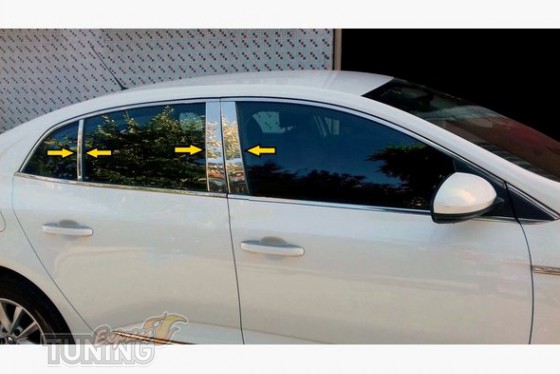 Omsa Line Хром молдинг дверних стійок Renault Megane 4 Sedan - Заображення 1