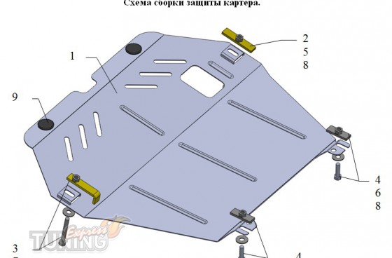 Защита мотора Opel Combo C (защита поддона Опель Комбо С)