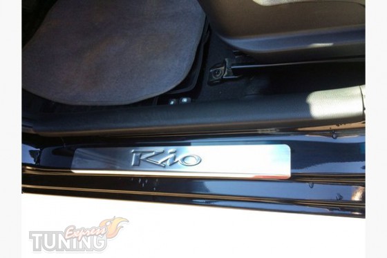 Omsa Line Хром накладки на пороги Kia Rio 2 - Заображення 1