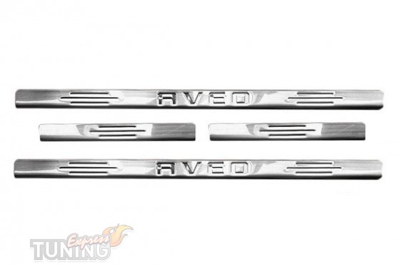 Omsa Line Хром накладки на пороги Chevrolet Aveo T250 sedan - Заображення 1
