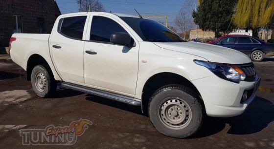 Пороги труба с листом Fiat Fullback нержавейка 2шт