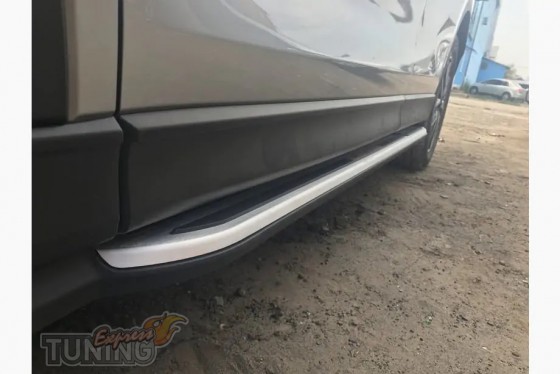 Боковые пороги на Mazda CX-9 2 2016+ установка