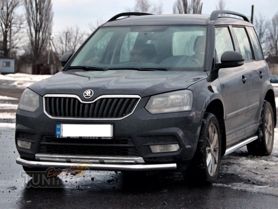 Силовая защита бампера Skoda Yeti одинарная дуга