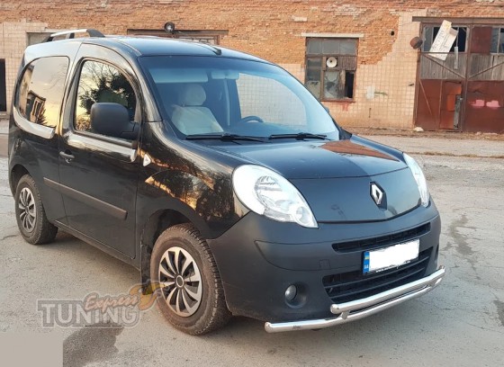 Защита бампера Renault Kangoo 2 двойная дуга нержавеющая 