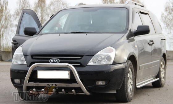 Защита бампера Киа Карнивал EX оригинал нержавейка