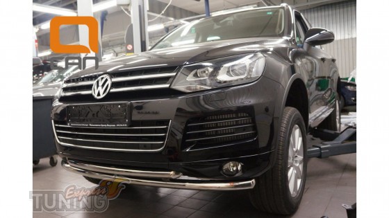 Двойная дуга переднего бампера Volkswagen Touareg 2