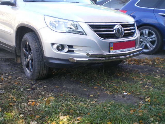 Двойная дуга переднего бампера Volkswagen Tiguan 1