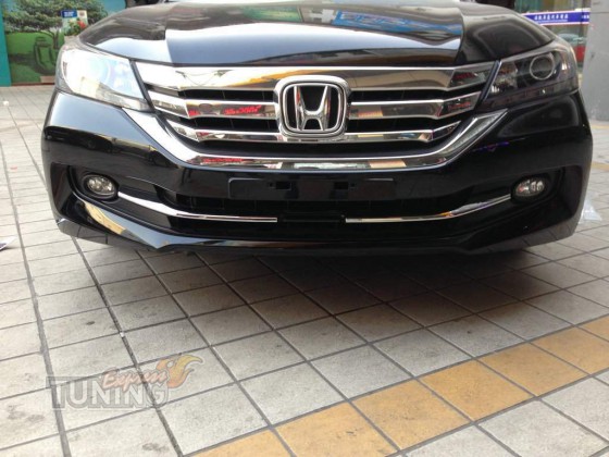 Хром накладки на бампер Honda Accord 9 фото