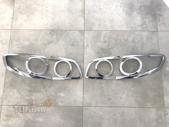 Хром накладки на задние фонари Hyundai Santa Fe 2 фото