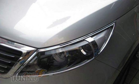 Хром накладки на фары Kia Sportage 3