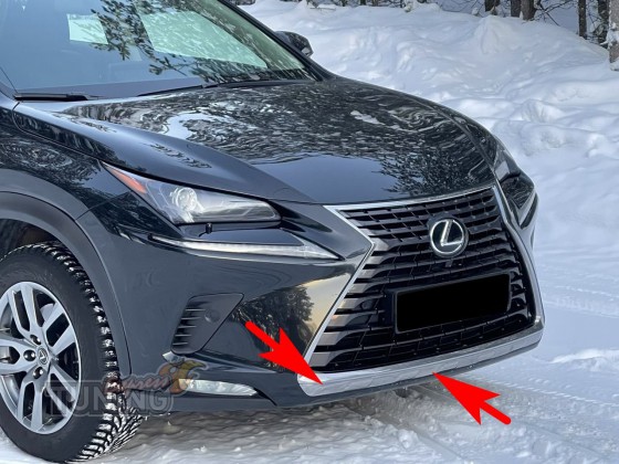 Хром накладка на бампер Lexus NX оригинал фото