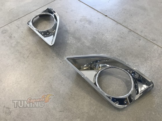 Хром окантовка туманок Toyota Corolla E150 фото