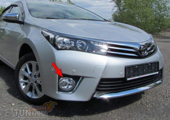 Хром накладки на туманки Toyota Corolla 11 E170