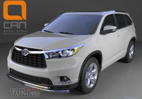 Двойная дуга переднего бампера Toyota Highlander 3